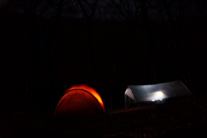 tents at night